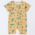 thumbnail image 2 of SERTG Infant Printed Bodysuit Short Sleeve Zipper Summer Casual Breathable Jumpsuit Everyday Comfort Baby One-Piece Rompers(Yellow,6 Months), 2 of 9
