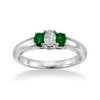 disc per buyer 1.13.06 1/4 Carat Diamond and Emerald Three-Stone Ring — Keepsake Vibrance