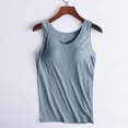 thumbnail image 2 of HAPIMO Women's Yoga Tank Tops Sports Padded Seamless Double Layer Shaping Tops Solid Color Cotton Shirts for Teen Girls Summer Beach Tees Sleeveless Fitness Blue XL, 2 of 6