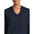 thumbnail image 3 of Time and Tru Women's Waffle Texture Hoodie, Sizes XS-3XL, 3 of 5