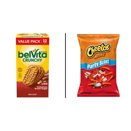 belVita Cinnamon Brown Sugar Breakfast Biscuits & Cheetos Crunchy Cheese Snacks
