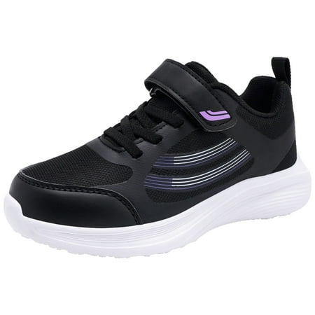 eileial Boys Girls Sneakers 2024 Slipon Closure Casual Shoes Black 12-12.5 Years