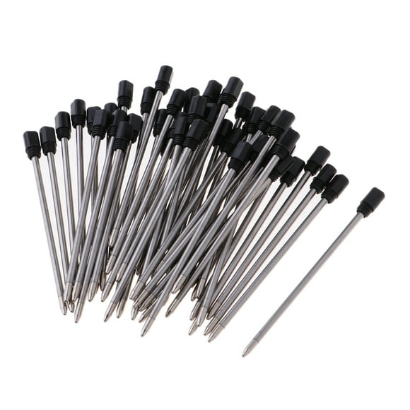 TISHITA Pack of 50 1mm Nib Metal Rollerball Pen Gel Pen Sign Pen Refills,7cm black