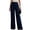 Navy #015, variant on Women's High Waisted Wide Leg Dress Work Pants | Business Casual Office Trousers, Elastic Waist Pleated Dressy Flowy Palazzo Slacks, Fall Summer Teacher Interview Outfits, S
