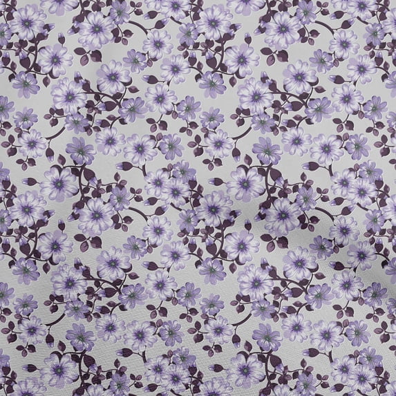 oneOone Viscose Jersey Medium Purple Fabric Floral Dress Material Fabric Print Fabric By The Yard 60 Inch Wide