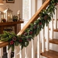 thumbnail image 5 of Artificial Cedar Christmas Garland with Berries Pinecones, 6FT Xmas Mantle Fireplace Table Stair Railing Holiday Indoor Decor, 5 of 6