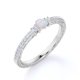 thumbnail image 4 of JeenMata Anillo de Compromiso de 1 Uds con Ópalo de Fuego Blanco Auténtico y Pequeño en Filigrana en Oro Blanco de 18 K sobre Plata, 4 of 6