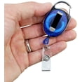 thumbnail image 2 of GFDYREE Hard Plastic 3 Card Badge Holder with Retractable Reel - Retracting ID Lanyard Features Belt Clip & Carabiner - Rigid Vertical CAC Holder - Top Load Holds Three Cards by (Royal Blue), 2 of 7