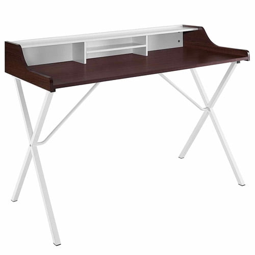 Modway Bin Wood Grain Desk with Metal Legs, Multiple Colors Walmart