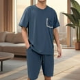 thumbnail image 3 of Kureaily Men's Summer Pajamas Home Suit Short Sleeve Shorts Young People Can Wear Home Clothes Short Sleeve Sleepwear, 3 of 5