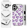 thumbnail image 4 of Compatible with iPhone 11 12 13 mini 14 15 16 Pro Max Plus Wallet Case with Card Holder, PU Leather Kickstand Card Slots Case ( Purple Hearts, iPhone 13), 4 of 7