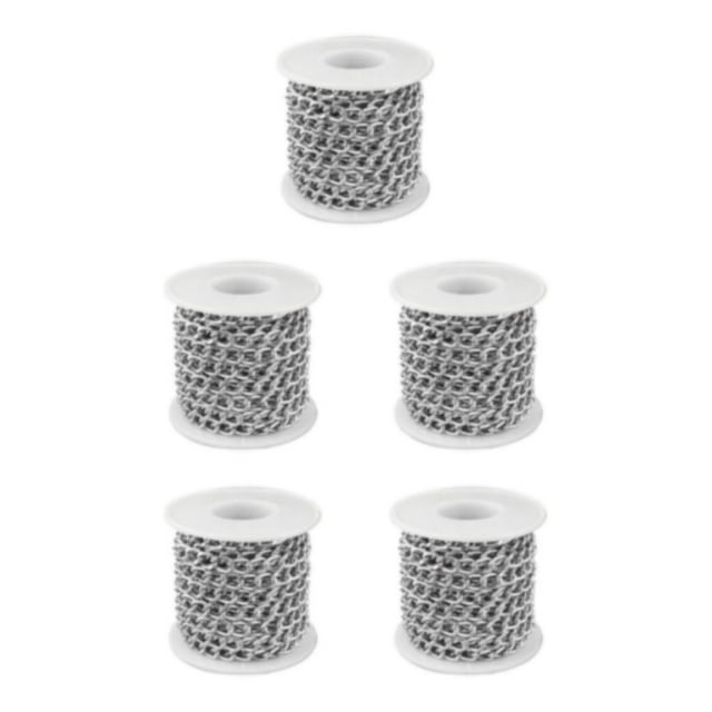 Guardoinrt Curb Chains Twisted Cross Cable Chain Findings Jewelry Materials DIY Silver 5Meters 5Set