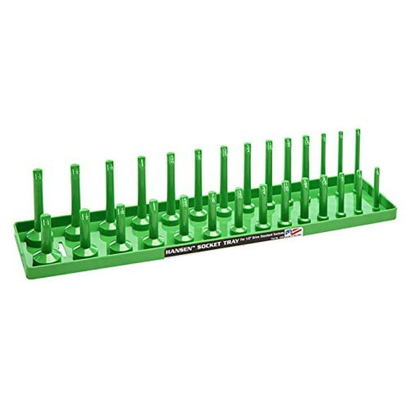 Hansen Global Hansen 1203 1/2" Drive Standard Regular & Deep Socket Holder - Green
