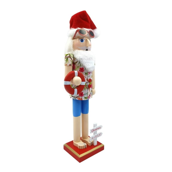 15’’ Hawaii Nutcrackers Soldier Sculpture Table Decoration Centerpiece Christmas Wood Handicrafts Festival Home Decors