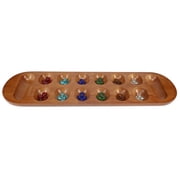 WE Games Coffee Table African Stone Game Mancala - Solid Wood with Walnut Stain