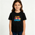 thumbnail image 2 of Girls Graphic Tees Live Love Cheer Pom Pom Letter Print Kids T Shirt Cheerleading Tee 100% Cotton Short Sleeve Soft Tops 4-13Y, 2 of 5
