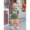 thumbnail image 5 of Loicainy Toddler Kids Boy Halloween Outfit 12 18 24 Months 2T 3T 4T 5T Short Sleeve Pumpkin Embroidery Tops and Plaid Shorts Clothes Set, 5 of 9