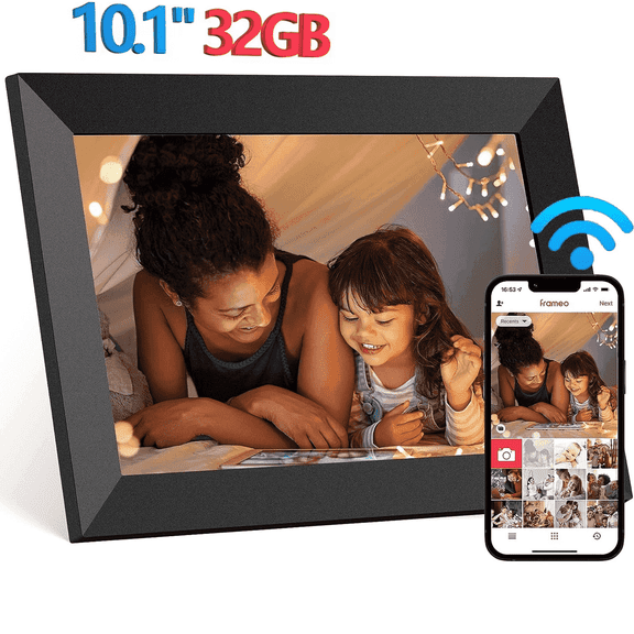 Lvelia 10.1 inch Wifi Digital Photo Picture Frame with 32GB Storage,1280 * 800 IPS Touch Screen Smart Digital Picture Frame,Auto-Rotate Slideshow, Easy to Share Photo/Video via Frameo App