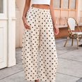 thumbnail image 6 of WGRFFH Polka Dot Pants for Women,Wide Leg Palazzo Pants,Casual Barrel Baggy Pants,Elastic High Waist Comfy Trousers with Pockets,Summer Boho Beach Pants,Lightweight Loose Ankle Pants Beige, 6 of 7