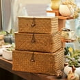 thumbnail image 4 of Wicker Storage Basket Set of 3 - Seagrass with Lid, 4 of 5