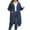 Navy, variant on Women's Plus Size Fall Open Front Waffle Knit Cardigan Long Sleeve Trendy Oversized Cozy Knit Sweaters with Heart Patchwork Pockets Black XL