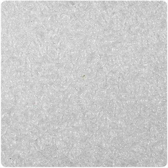 BeadTin Crystal Transparent 3mm Round Plastic Beads (1oz)