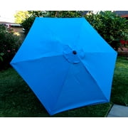 BELLRINO Decor Replacement Strong & Thick Umbrella Canopy for 7.5 ft 6 Ribs (Canopy Only) - LAKE BLUE