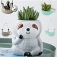 thumbnail image 7 of Sloth Hanging Planter  Succulent Plant Pot Indoor Outdoor Ceramic Animal Planters Pots Flowerpot Container 2, Standing Grey, 7 of 7