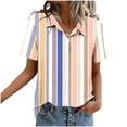 thumbnail image 5 of Tnhcen Women's Leaf Print Button Down Shirt, Casual Loose Fit Short Sleeve Blouse, Stretchy Four-Way Stretch Top for Women S-2XL, Elegant & Versatile, 5 of 6