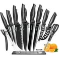 thumbnail image 1 of TICWELL 19 Pieces Kitchen Knives Set High Carbon Stainless Steel Knife Block Set with Acrylic Stand, 1 of 4
