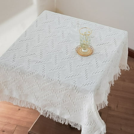 

Gerich White Stereo Pattern Table Cloths Coffee Table Cloth Party Tablecloth 90*150