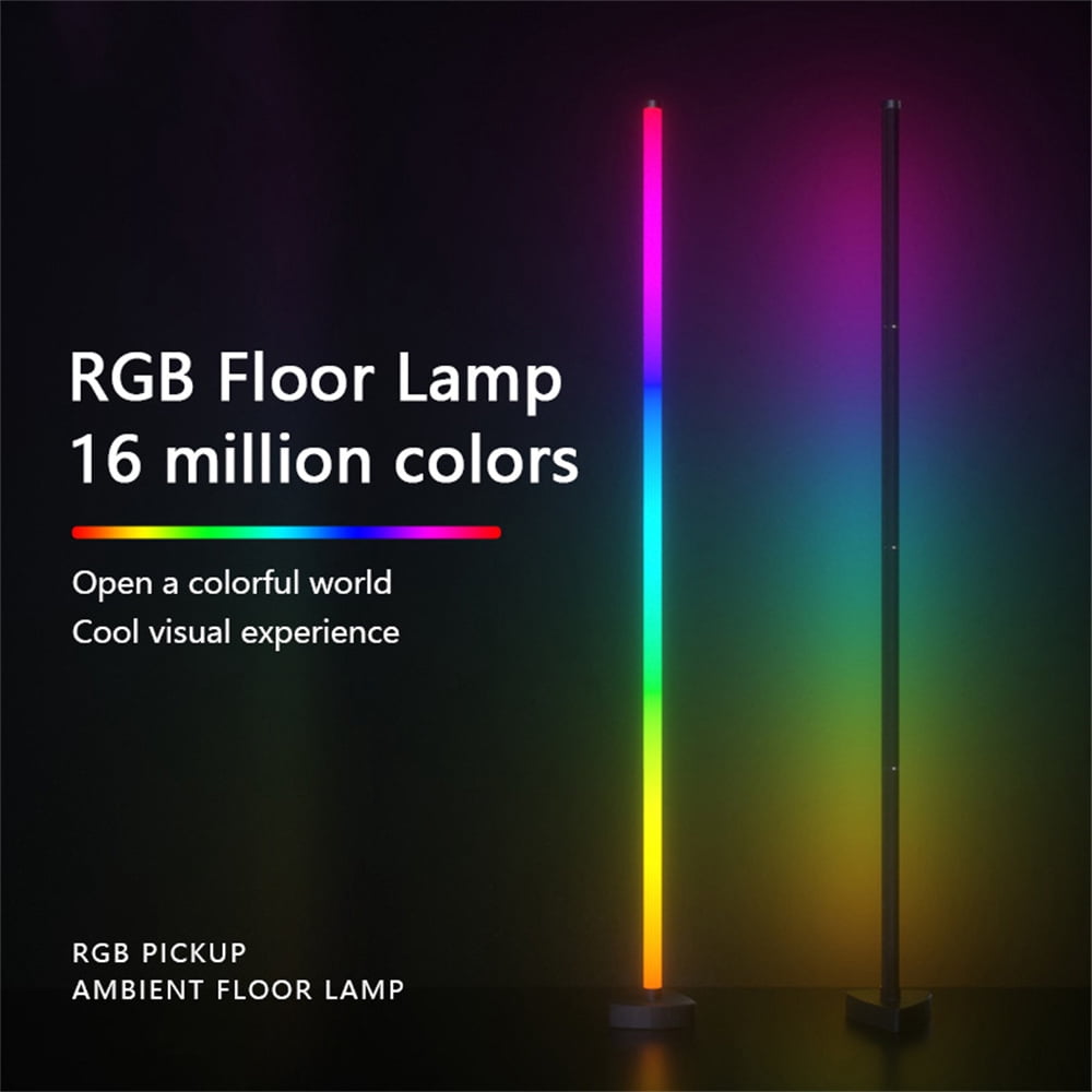Corner Floor Lamp Works with Alexa, Modern Led Floor Lamp with Remote, Voice & App Control, Music Sync, 3000+ Color Changing, Mood Lighting Smart RGB Floor Lamps for Living Room Bedroom
