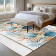 thumbnail image 4 of 5'x8' Area Rugs, Vintage Beach Coastal Indoor Outdoor Area Rug for Living Room Bedroom, Nautical Shell Starfish Coral Summer Washable Bathroom Rugs Kitchen Floor Carpet Mats Home Decor Aesthetic, 4 of 8