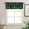 thumbnail image 2 of Christmas Kitchen Curtains Valance,Green Plant Xmas Balls Decor Short Drape for Living Room Farmhouse Window Treatment 1 Panel 54" W x 18" L Inch, 2 of 6