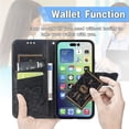 thumbnail image 2 of Compatible with iPhone 14 Case Glitter Bling with Card Holder and Stand Leather Flip Wallet Diamond Butterfly Protective Case for iPhone 14 6.1 inch Crystal Grey, 2 of 14