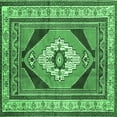 thumbnail image 1 of Ahgly Company Indoor Square Medallion Emerald Green Traditional Area Rugs, 3' Square, 1 of 4