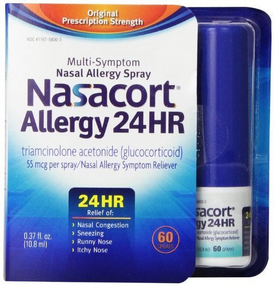 Nasacort, Allergy 24 Hour, 60 sprays - 0.37 fl oz (Pack of 4)