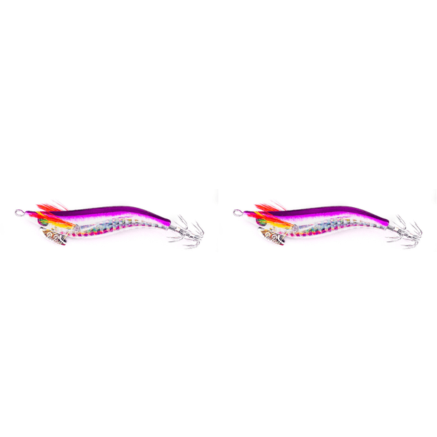 Señuelo Pesca Luminoso Anzuelos Calamar Anzuelo Artificial Cebos Jigging () Púrpura