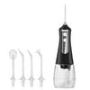 Portable Oral Irrigator Water Flosser Cleaner for Cleaning Cordless Electric Flosser Portable Travel Rechargeable 3-Modes IPX6 Waterproof with 5 Jet Tips 350mL Water Tank