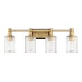 thumbnail image 2 of Concord 4-Light Bathroom Vanity Light in Matte Black with Warm Brass, 2 of 5