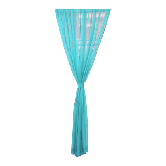 Farfi Solid Color Tulle Voile Door Window Curtain Drape Panel Sheer Scarf Valances (Blue)