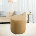 thumbnail image 3 of Luzkey 4xSlipcover Stretch Ottoman Furniture Protector Round Couch Sofa Cover Home Light Yellow, 3 of 7