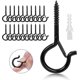 thumbnail image 1 of Paquete de 20 ganchos de tornillo, ganchos de techo con cierre de seguridad, ganchos de pared para exteriores, jardín, plantas, comederos para pájaros, linternas, decoración de fiestas., 1 of 5