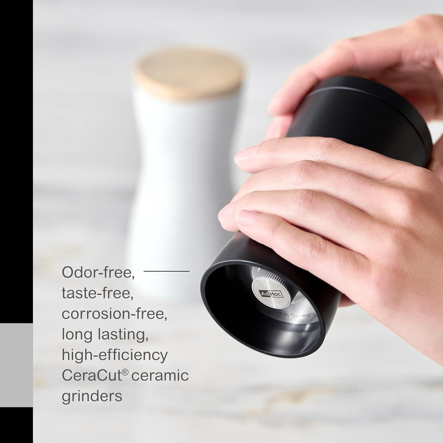 Twin Salt and Pepper Mill Gift Set - Adjustable Manual Grinder for Fine to Coarse Spices