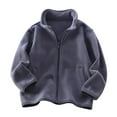 thumbnail image 2 of Zpanxa Big Kids Color Block Fleece Jacket 3-13 Years Sporty Full Zip Polar Tech Coat Thermal Lined Athletic Outerwear, 2 of 4