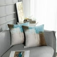 thumbnail image 5 of Throw Pillow Covers Modern Home Art Decor, 18 x 18 Inches Set of 2 Pillow Cases Decorative, Abstract Oil Painting Pillowcases for Bedroom, Living Room, Cushion Couch Sofa, Beige Blue, 5 of 6