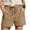 A-Khaki68, variant on Women's Wide-Leg Shorts Elastic Waistband With Pockets Summer Trousers Solid Color Minimalist Beach Bottoms