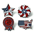 thumbnail image 3 of 4pcs 4 styles Enamel Pins Independence Day Zinc Alloy Brooch for Backpack Clothes Mixed color 28~32.5x20~30x1.3mm 1pc/style Alloy+Enamel, 3 of 7