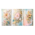 thumbnail image 2 of Designart "Golden Pink Lily Vintage Illustration IV" Lily Wall Art Set Of 3 - Modern Pink Canvas Set For Living Room Decor, 2 of 6