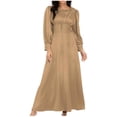 thumbnail image 2 of Sentmoon Robes d'Automne avec Manches Manches Longues Col Rond Robe d'Invitée de Mariage Formelle Boutonnée Couleur Unie Ample Extensible Robe Surdimensionnée Élégante pour Promenade Hivernale Décontractée Kaki P, 2 of 6